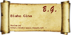 Blaho Gina névjegykártya
